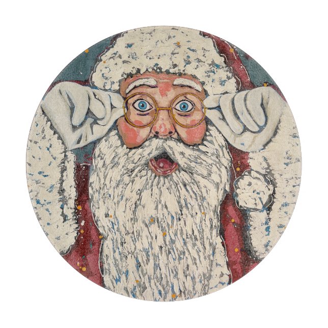 Weihnachtsmann Überraschung Schneidebrett (Vorderseite)