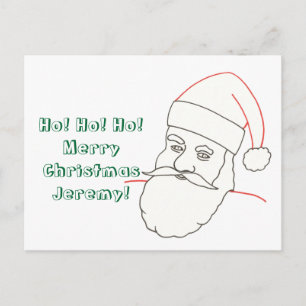 Weihnachtsmann Umriss Färbung Personalisierte Post Feiertagspostkarte