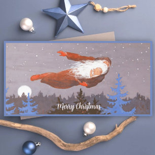 Weihnachtsmann und Baby fliegen an Weihnachten