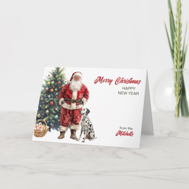 Weihnachtsmann und Dalmatinerhund Weihnachten (Vorderseite)