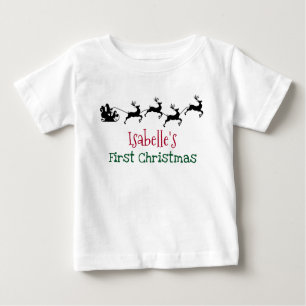 Weihnachtsmann und fliegender Rentier Erste Weihna Baby T-shirt