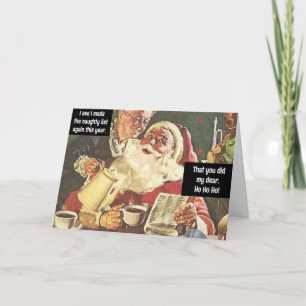 Weihnachtsmann und Frau Claus Böse & Brave Vintage Karte