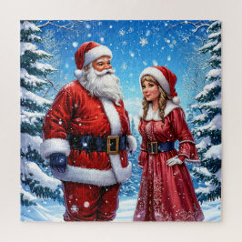 Weihnachtsmann und Frau Claus Puzzle