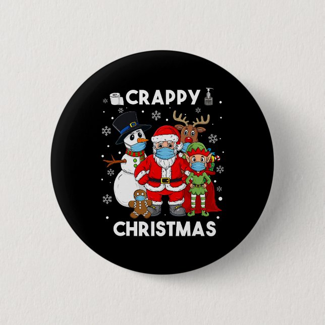 Weihnachtsmann und Freunde Spaß Jungs Kinder X Button (Vorderseite)