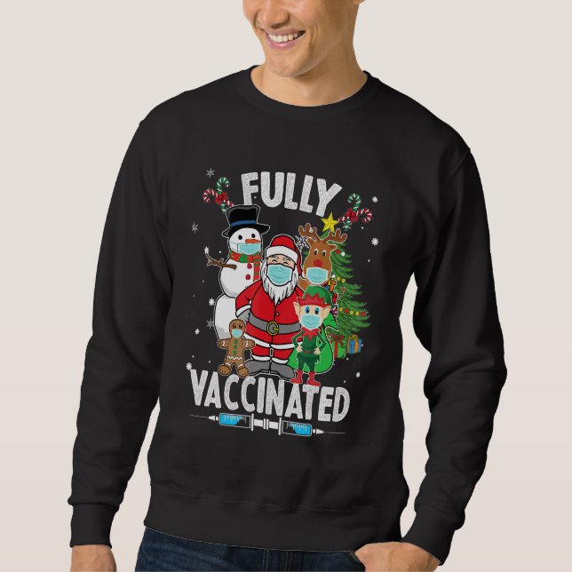 Weihnachtsmann und Freunde tragen Maske Sweatshirt (Vorderseite)