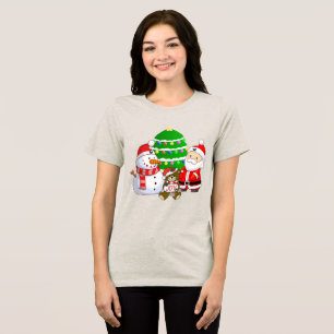 Weihnachtsmann und Freunde Weihnachten Tri-Blend Shirt