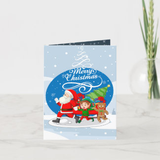 Weihnachtsmann und Freunde Weihnachtskarte Feiertagskarte