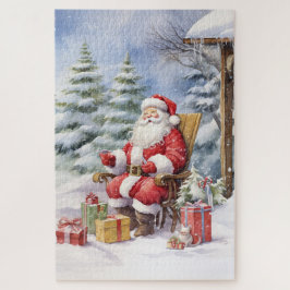 Weihnachtsmann und Geschenke Puzzle