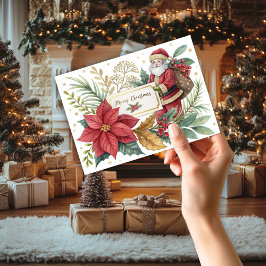 Weihnachtsmann und Geschenke Weihnachtskarte Dankeskarte