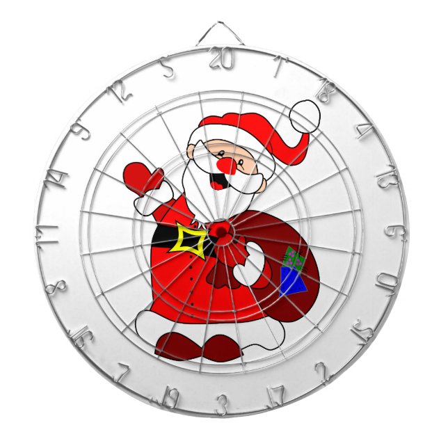 Weihnachtsmann und Geschenktüte Dartscheibe (vorne)