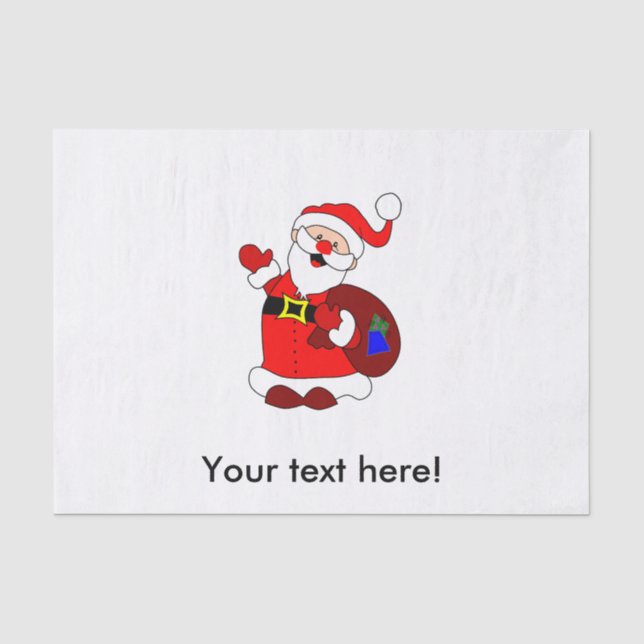 Weihnachtsmann und Geschenktüte Seidenpapier (Vorderseite)
