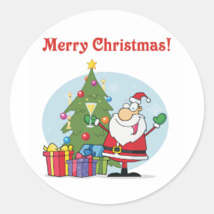 Weihnachtsmann- und Geschenkweihnachtsfeiertag Runder Aufkleber