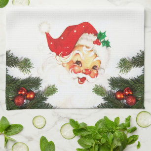 Weihnachtsmann und Grünzeug Weihnachtsküchentücher Geschirrtuch