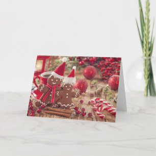 Weihnachtsmann und heißes Getränk Feiertagskarte