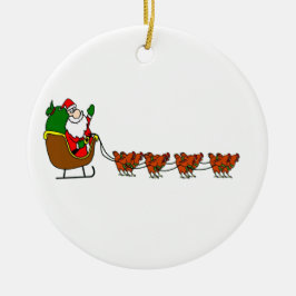 Weihnachtsmann und Huhn-Verzierung Keramik Ornament