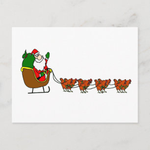 Weihnachtsmann und Hühnerente Feiertagspostkarte