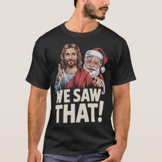 Weihnachtsmann und Jesus Lustiger Christlicher Mem T-Shirt