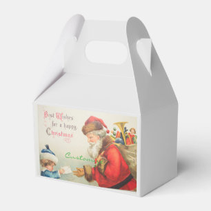 Weihnachtsmann und Junge Vintag Nostalgie Weihnach Geschenkschachtel