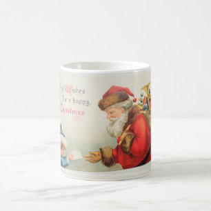 Weihnachtsmann und Junge Vintag Nostalgie Weihnach Tasse