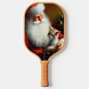 Weihnachtsmann und Katze (3) Pickleball Schläger