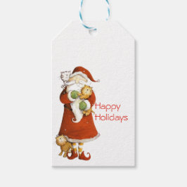 Weihnachtsmann und Katzen Urlaub Geschenkanhänger