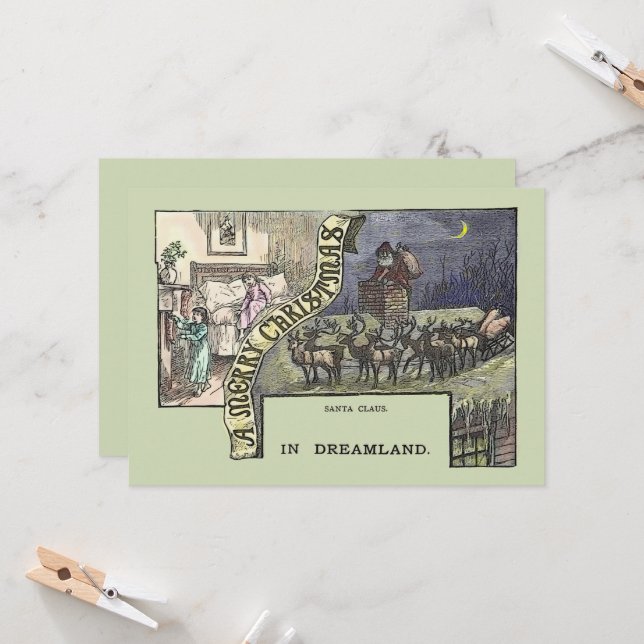 Weihnachtsmann und Kinder Karte (Vorderseite/Rückseite Beispiel)