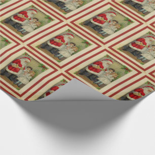 Weihnachtsmann und Kleiner Mädchentag Weihnachten Geschenkpapier