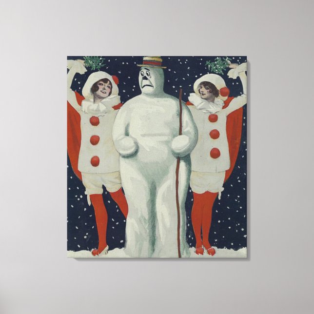 Weihnachtsmann und Ladys Leinwanddruck (Vorderseite)