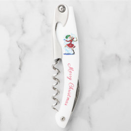 Weihnachtsmann und Mädchen Kellnermesser