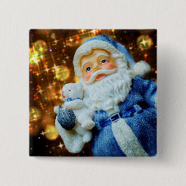 Weihnachtsmann und Polar-Baby-Weihnachtsgebäck Button