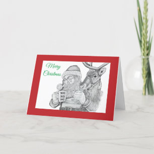 Weihnachtsmann und Reindeer Dankeskarte