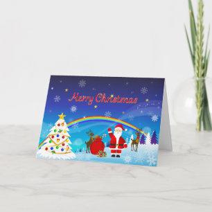 Weihnachtsmann und Reindeer Karte