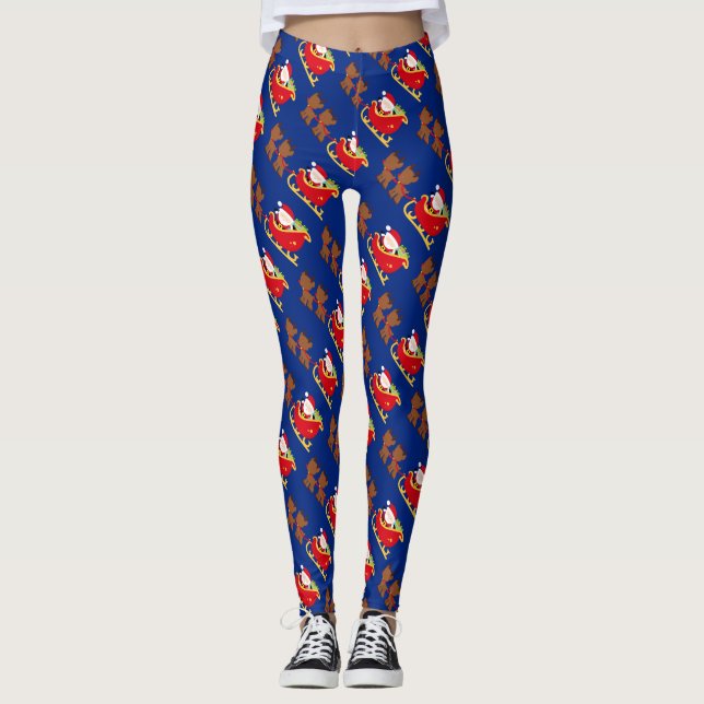 Weihnachtsmann und Reindeer Leggings (Vorderseite)