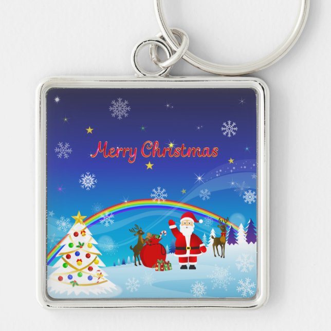 Weihnachtsmann und Reindeer Schlüsselanhänger (Vorne)