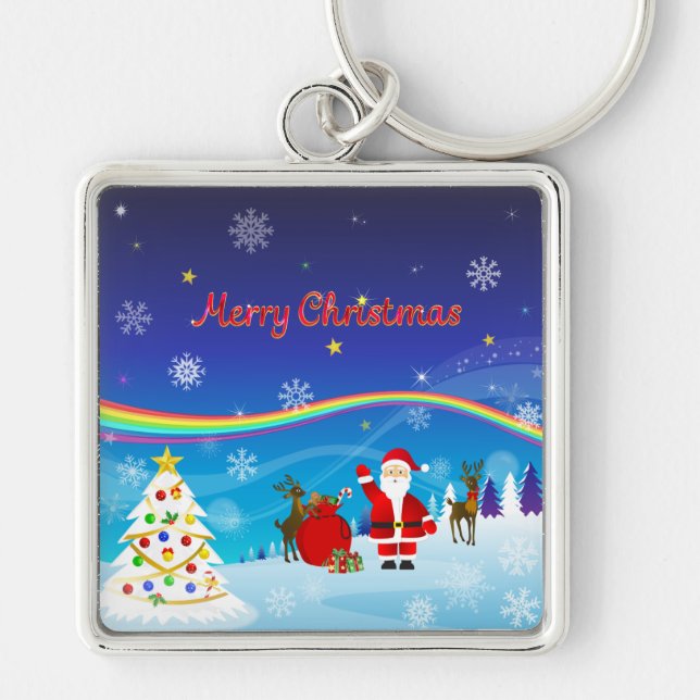 Weihnachtsmann und Reindeer Schlüsselanhänger (Vorne)