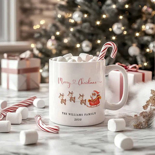 Weihnachtsmann und Reindeer | Weihnachtskaffee-Tas Tasse (Von Creator hochgeladen)