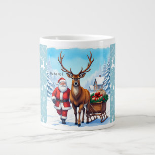 Weihnachtsmann und Reindeers Weihnachtsreise Jumbo-Tasse