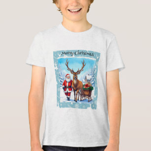 Weihnachtsmann und Reindeers Weihnachtsreise Tri-Blend Shirt