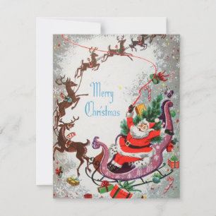 Weihnachtsmann und Rentier Feiertagskarte
