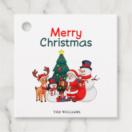 Weihnachtsmann und Rentier Festliche Weihnachten Geschenkanhänger