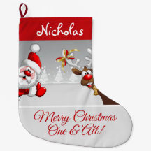 Weihnachtsmann und Rentier