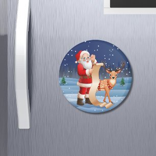 Weihnachtsmann und Rentier Magnet