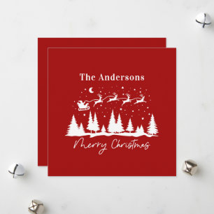 Weihnachtsmann und Rentier-Schlitten als Weihnacht Feiertagskarte