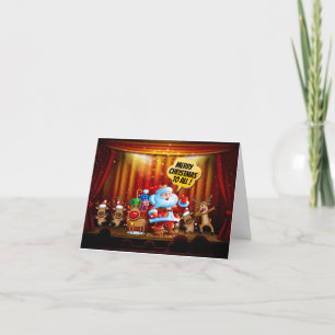 Weihnachtsmann und Rentiere auf der Weihnachtskart Dankeskarte