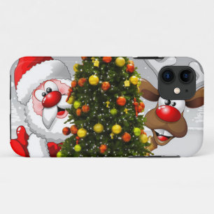 Weihnachtsmann und Rentiere hinter einem Weihnacht Case-Mate iPhone Hülle