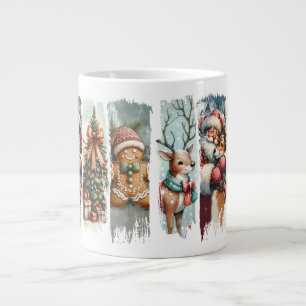 Weihnachtsmann und Rentiere Weihnachten und Kekse Jumbo-Tasse