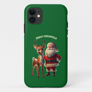 Weihnachtsmann und Rudolph das Rotnasen-Rentier UR Case-Mate iPhone Hülle