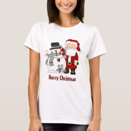 Weihnachtsmann und Schneemann-T - Shirt