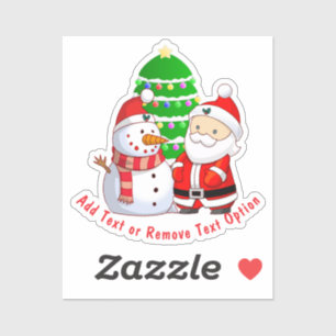 Weihnachtsmann und Schneemann Weihnachten Aufkleber