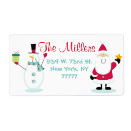 Weihnachtsmann und Schneemann Weihnachts-Rücksende